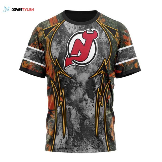 New Jersey Devils With Camo Concepts For Hungting In Forest Unisex T-Shirt For Fans Gifts 2024