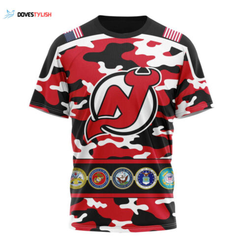 New Jersey Devils With Ice Hockey Arena Unisex T-Shirt For Fans Gifts 2024