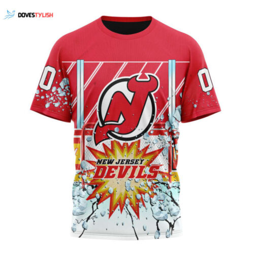 New Jersey Devils With Camo Team Color And Military Force Logo Unisex T-Shirt For Fans Gifts 2024