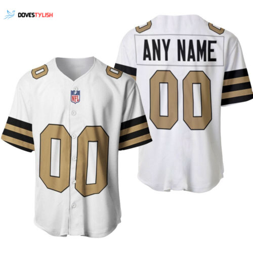 New Orleans Saints American Football Color Rush Custom Designed Allover Custom Gift For Saints Fans Baseball Jersey