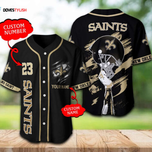 New Orleans Saints Baseball Jersey Personalized
