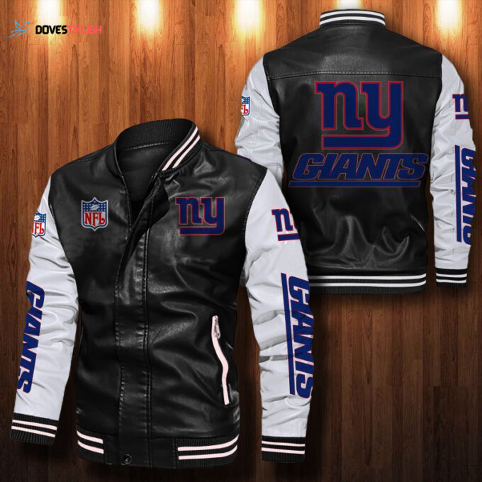 New York Giants Leather Bomber Jacket