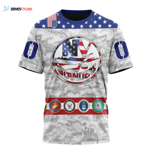 New York Islanders Armed Forces Appreciation Unisex T-Shirt For Fans Gifts 2024