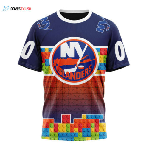 New York Islanders Autism Awareness Design Unisex T-Shirt For Fans Gifts 2024