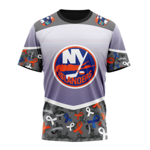New York Islanders Specialized Sport Fights Again All Cancer Unisex T-Shirt For Fans Gifts 2024