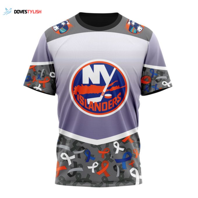 New York Islanders Specialized Sport Fights Again All Cancer Unisex T-Shirt For Fans Gifts 2024