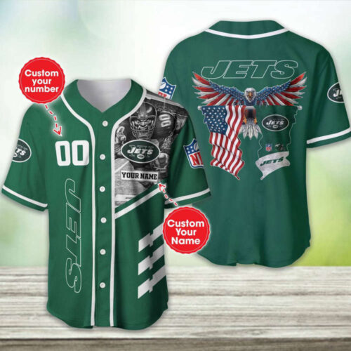 New York Jets Personalized Baseball Jersey Gift for Men Dad