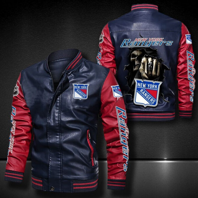 New York Rangers Leather Bomber Jacket