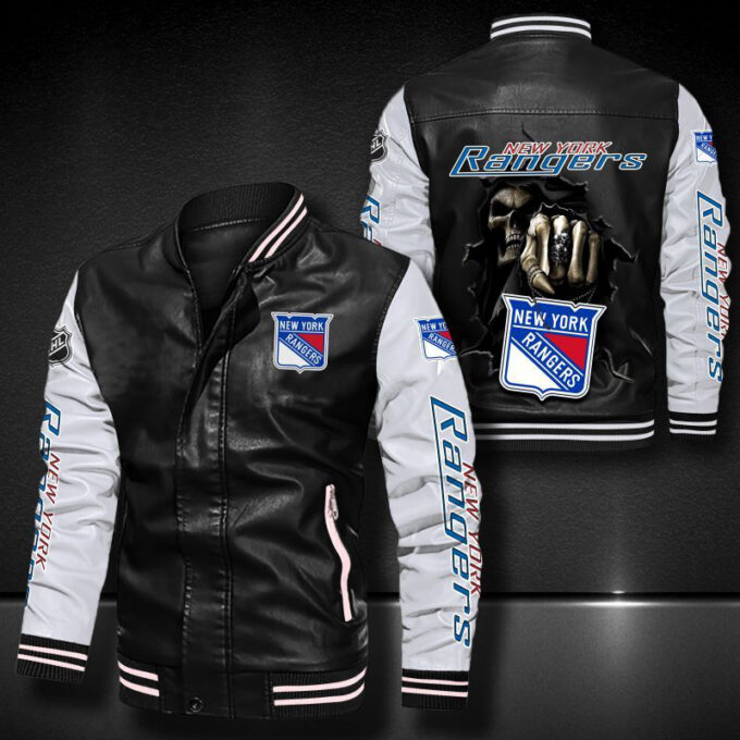 New York Rangers Leather Bomber Jacket