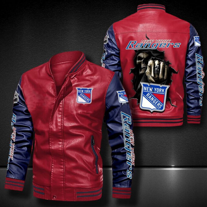 New York Rangers Leather Bomber Jacket