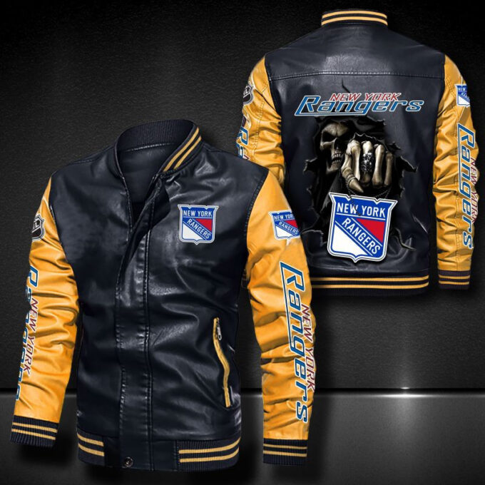 New York Rangers Leather Bomber Jacket