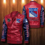 New York Rangers Leather Bomber Jacket