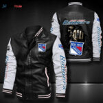 New York Rangers Leather Bomber Jacket