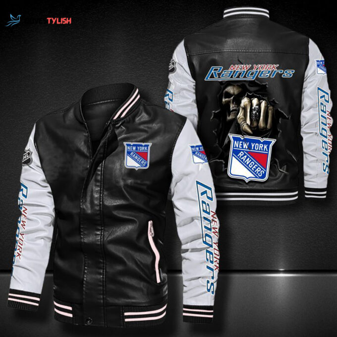 New York Rangers Leather Bomber Jacket