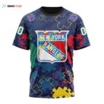 New York Rangers Specialized Fearless Against Autism Unisex T-Shirt For Fans Gifts 2024