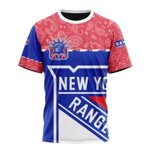 New York Rangers Specialized Hockey With Paisley Unisex T-Shirt For Fans Gifts 2024