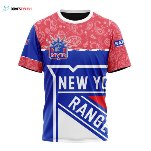 New York Rangers Specialized Hockey With Paisley Unisex T-Shirt For Fans Gifts 2024