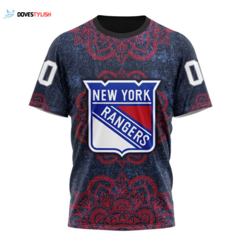 New York Rangers Specialized Mandala Style Unisex T-Shirt For Fans Gifts 2024