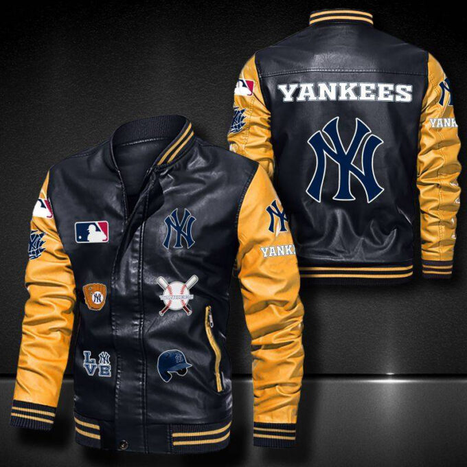 New York Yankees Leather Bomber Jacket