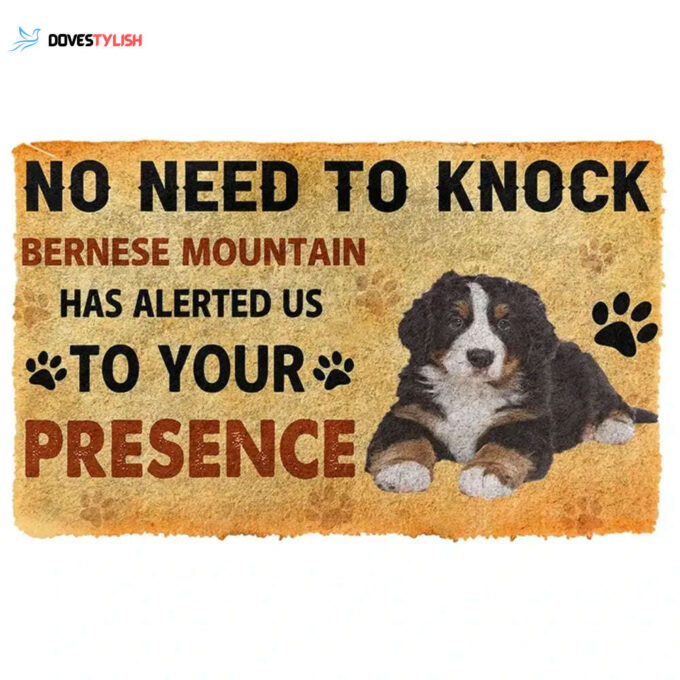No Need To Knock Bernese Mountain Dog Doormat Welcome Mat Housewarming Gift Home Decor Funny Doormat Gift For Dog Lovers