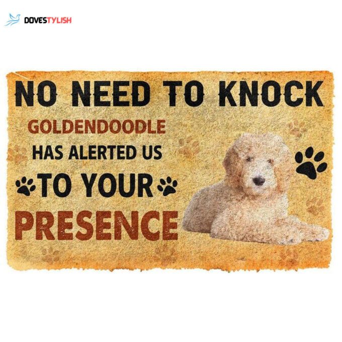 No Need To Knock Goldendoodle Dog Doormat Welcome Mat Housewarming Gift Home Decor Funny Doormat Gift For Dog Lovers