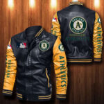 Oakland Athletics Leather Bomber Jacket