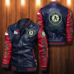 Oakland Athletics Leather Bomber Jacket