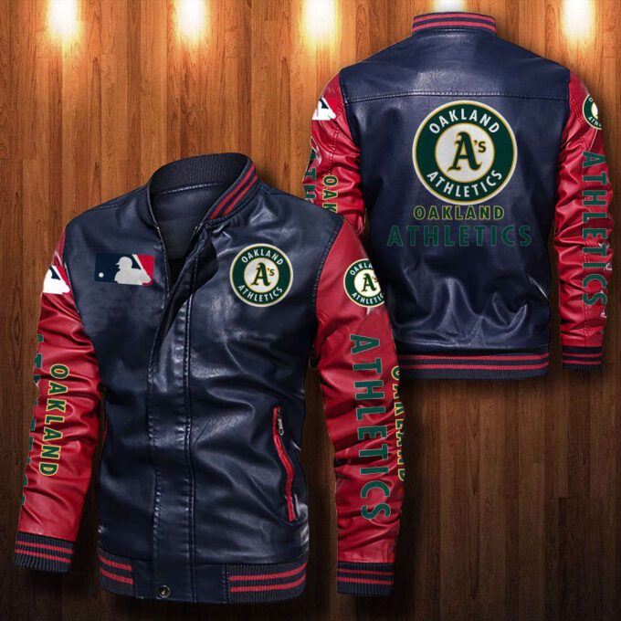 Oakland Athletics Leather Bomber Jacket