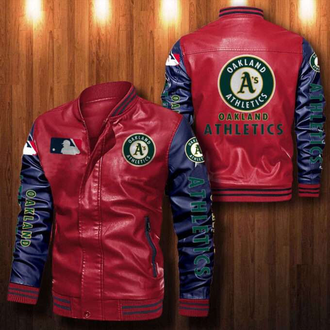 Oakland Athletics Leather Bomber Jacket