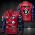 Oakland Raiders Leather Bomber Jacket