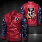 Oakland Raiders Leather Bomber Jacket