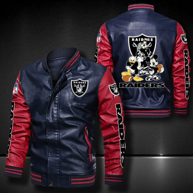 Oakland Raiders Leather Bomber Jacket