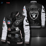 Oakland Raiders Leather Bomber Jacket