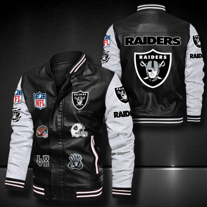 Oakland Raiders Leather Bomber Jacket