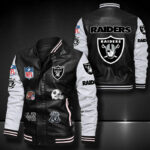 Oakland Raiders Leather Bomber Jacket