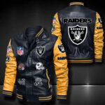 Oakland Raiders Leather Bomber Jacket