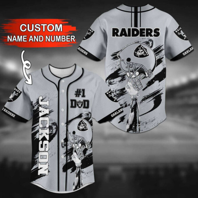 Oakland Raiders Personalized Baseball Jersey