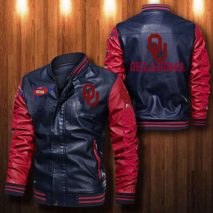 Oklahoma Sooners Leather Bomber Jacket