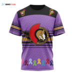 Ottawa Senators Fights Cancer Unisex T-Shirt For Fans Gifts 2024