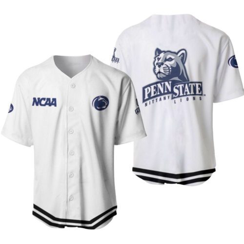 Penn State Nittany Lions Classic White With Mascot Gift For Penn State Nittany Lions Fans Baseball Jersey