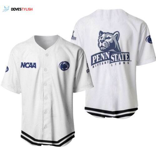 Penn State Nittany Lions Classic White With Mascot Gift For Penn State Nittany Lions Fans Baseball Jersey