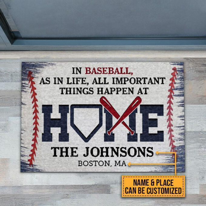 Personalized Baseball Important Things Customized Doormat