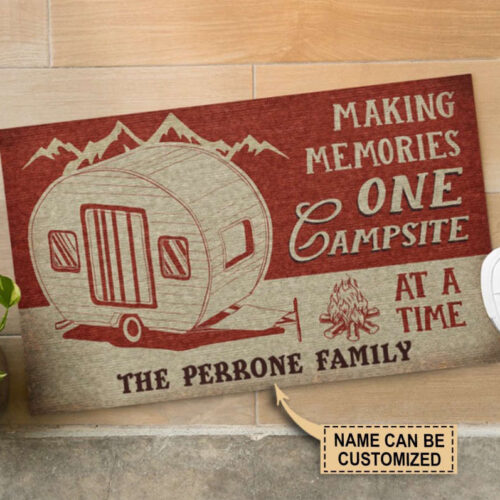 Personalized Camping One Campsite At A Time Customized Doormat