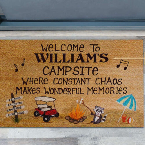 Personalized Camping Welcome To Campsite Customized Doormat