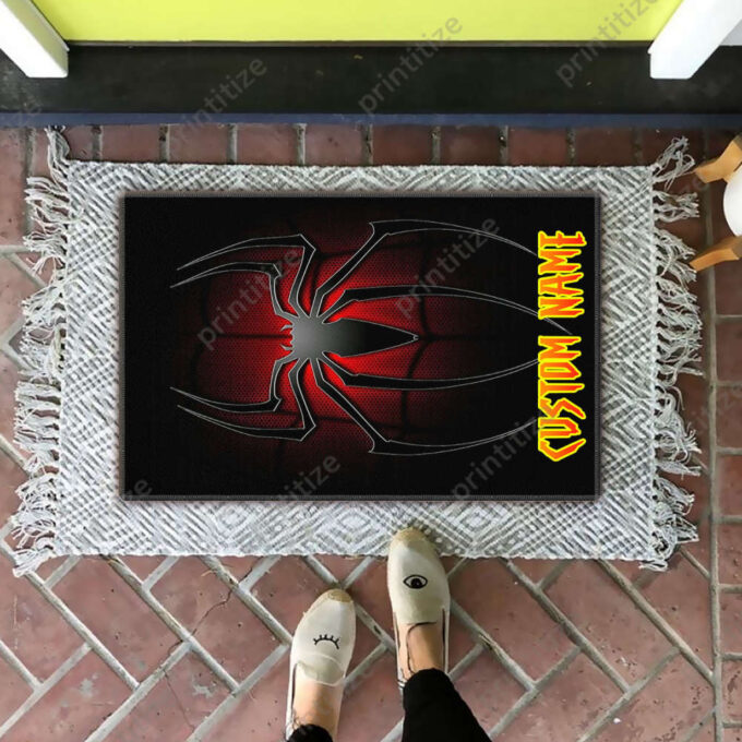 Personalized Custom Name Spiderman Logo Doormat