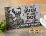 Personalized Deer Camo Old Buck Sweet Doe Doormat