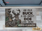 Personalized Deer Camo Old Buck Sweet Doe Doormat