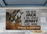 Personalized Donkey Couple Old Jack Lovely Jenny Live Here Customized Doormat