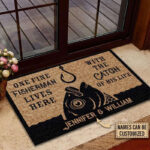 Personalized Fishing One Fine Fisherman Customized Doormat