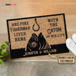 Personalized Fishing One Fine Fisherman Customized Doormat